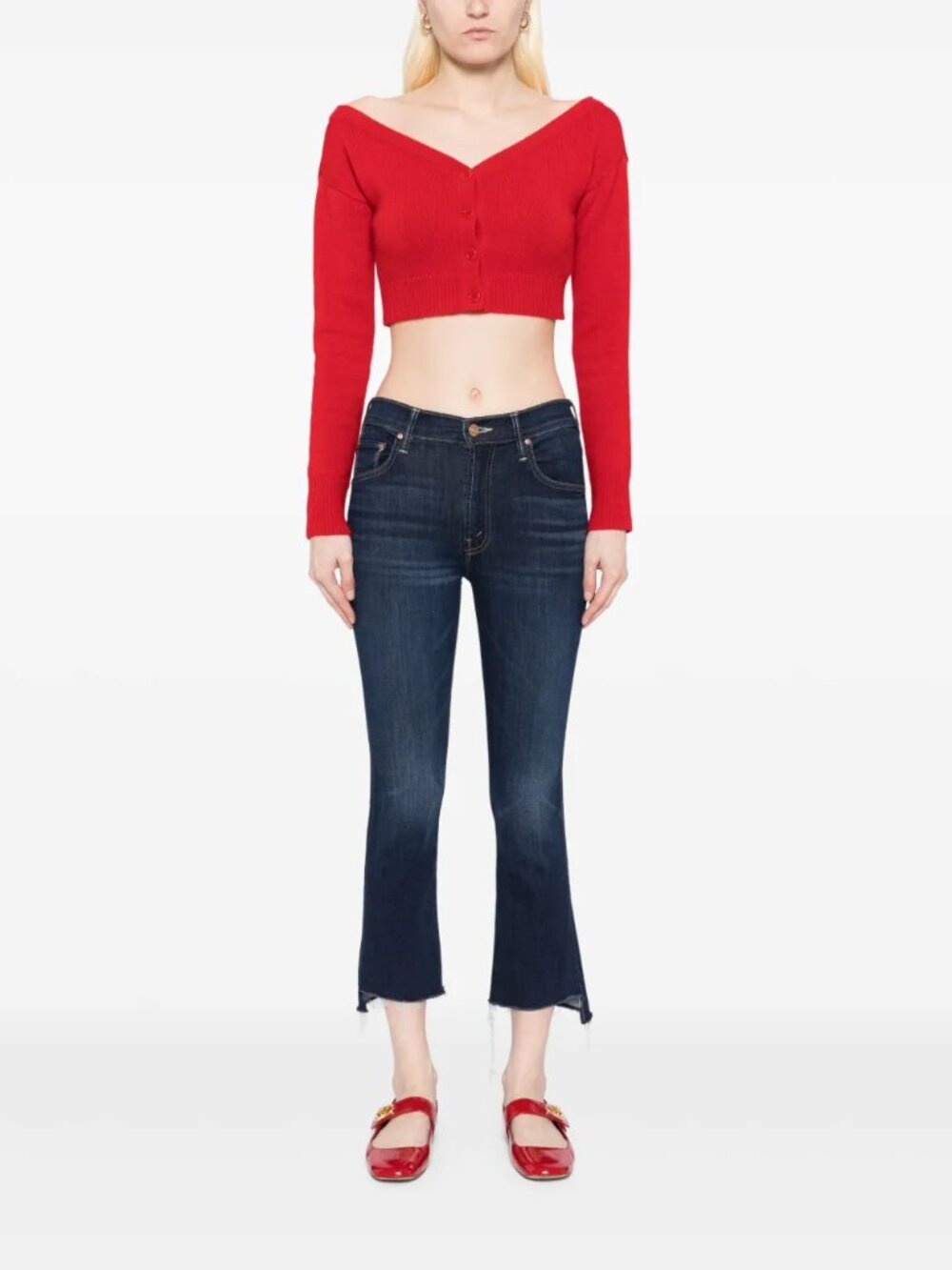 NWT LIL' MOTHER The Lil Insider Crop Step Fray Jeans - Off Limits - Size 25